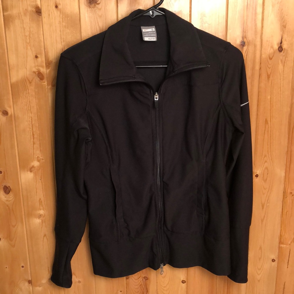 Nike black Fit Dry zip up running jacket